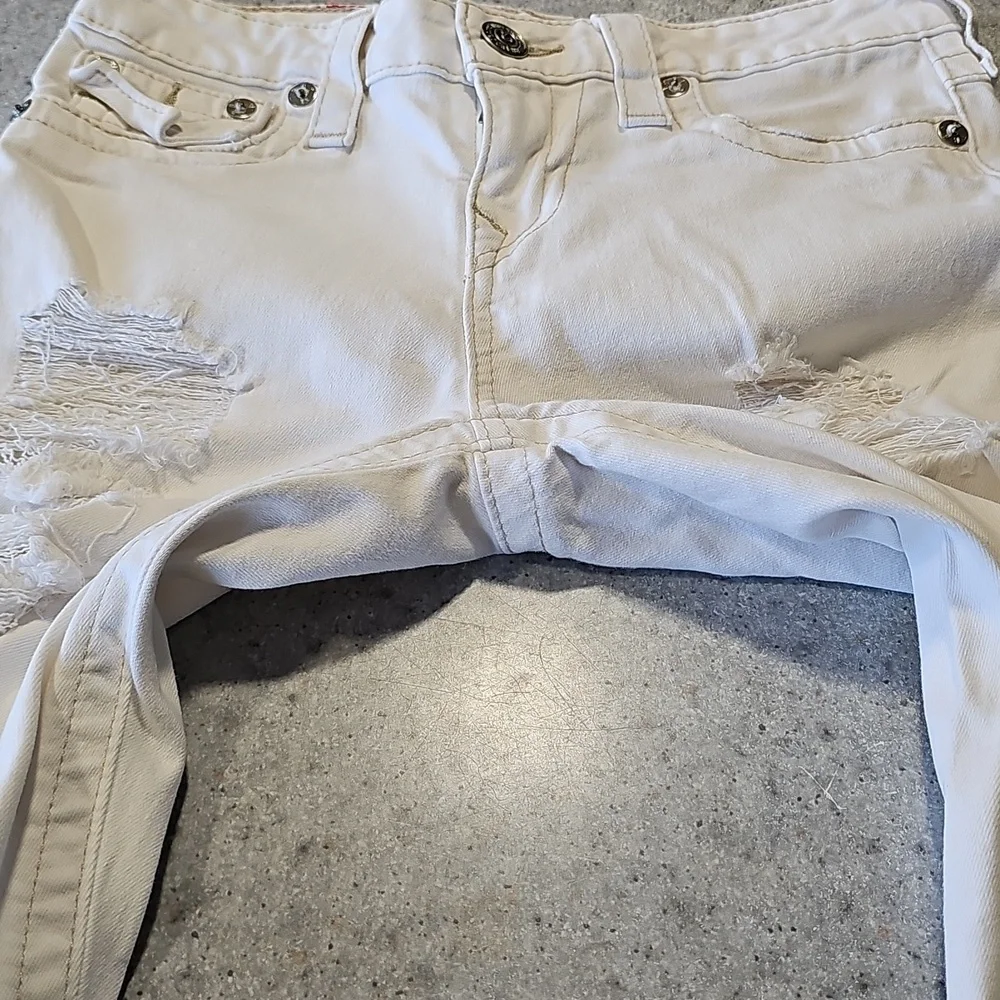 True Religion White Distressed Skinny Jeans - Picture 7 of 8